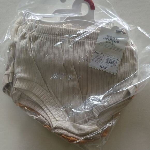 Other - Cat & Jack Baby Ribbed Shorts/Bloomers 3-Pack - Beige & Orange (3-6M) NWT